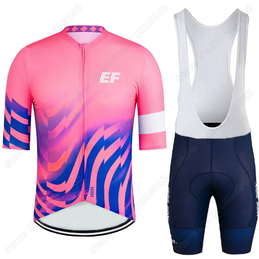 

2021 EF Short sleeve Cycling jersey Set Bib Pants Ropa Ciclismo Bicycle clothing MTB bike Men's Wear