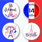 Fte Nationale пользовательские Стикеры s 14 Juillet Парижской Богоматери логотипы в честь Дня Рождения и по случаю крещения Стикеры s Создай свой собственный Стикеры s персонализировать Стикеры