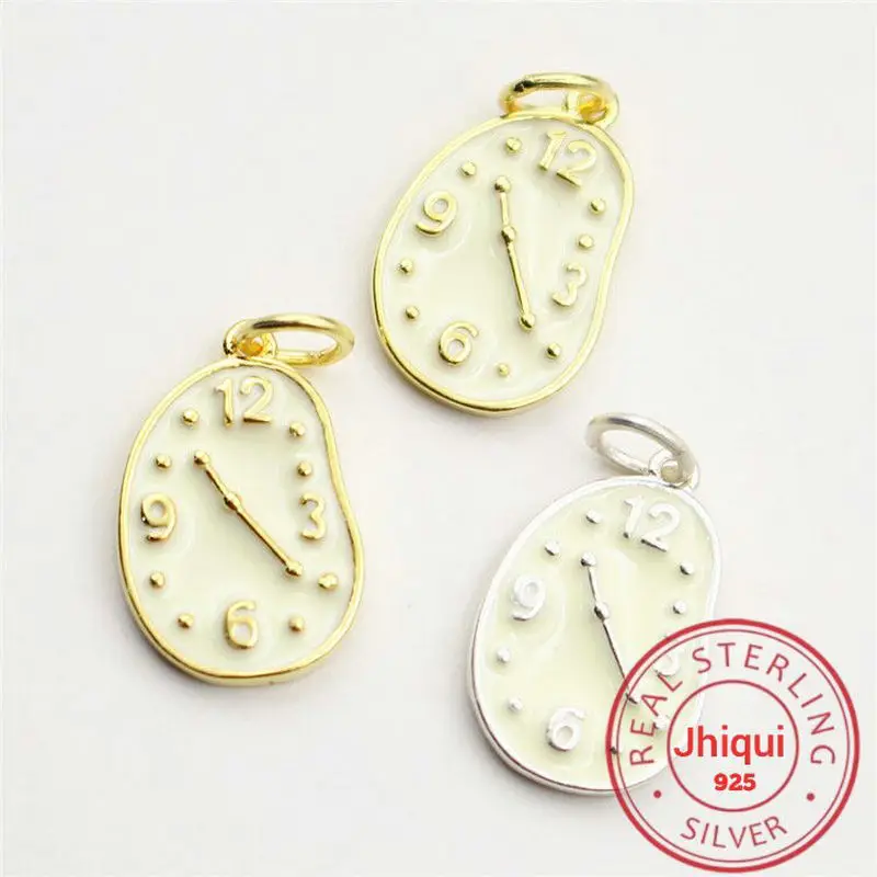 Подвеска в виде часов из серебра 925 пробы для браслета | Украшения и аксессуары
