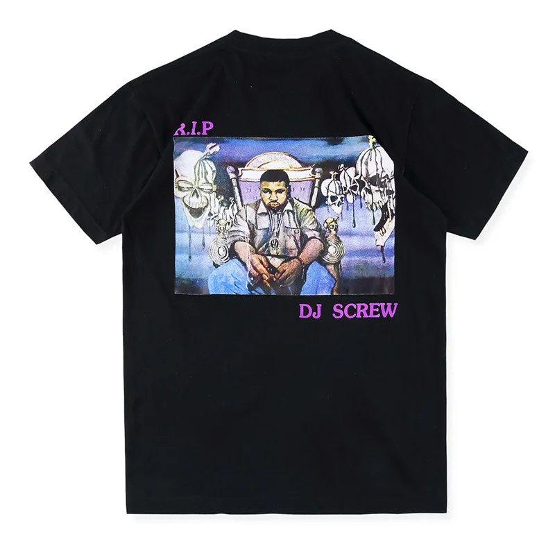 

Travis Scott same astroworld rip DJ screw tee smile earth short sleeve T-shirt