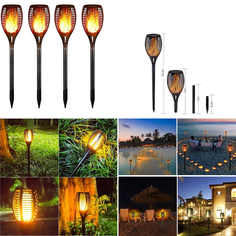 

51/72/96 LEDs Solar Flame Flickering Garden Lamp Torch Light IP65 Outdoor Spotlights Decoration Led Lamp for Garden Pathways