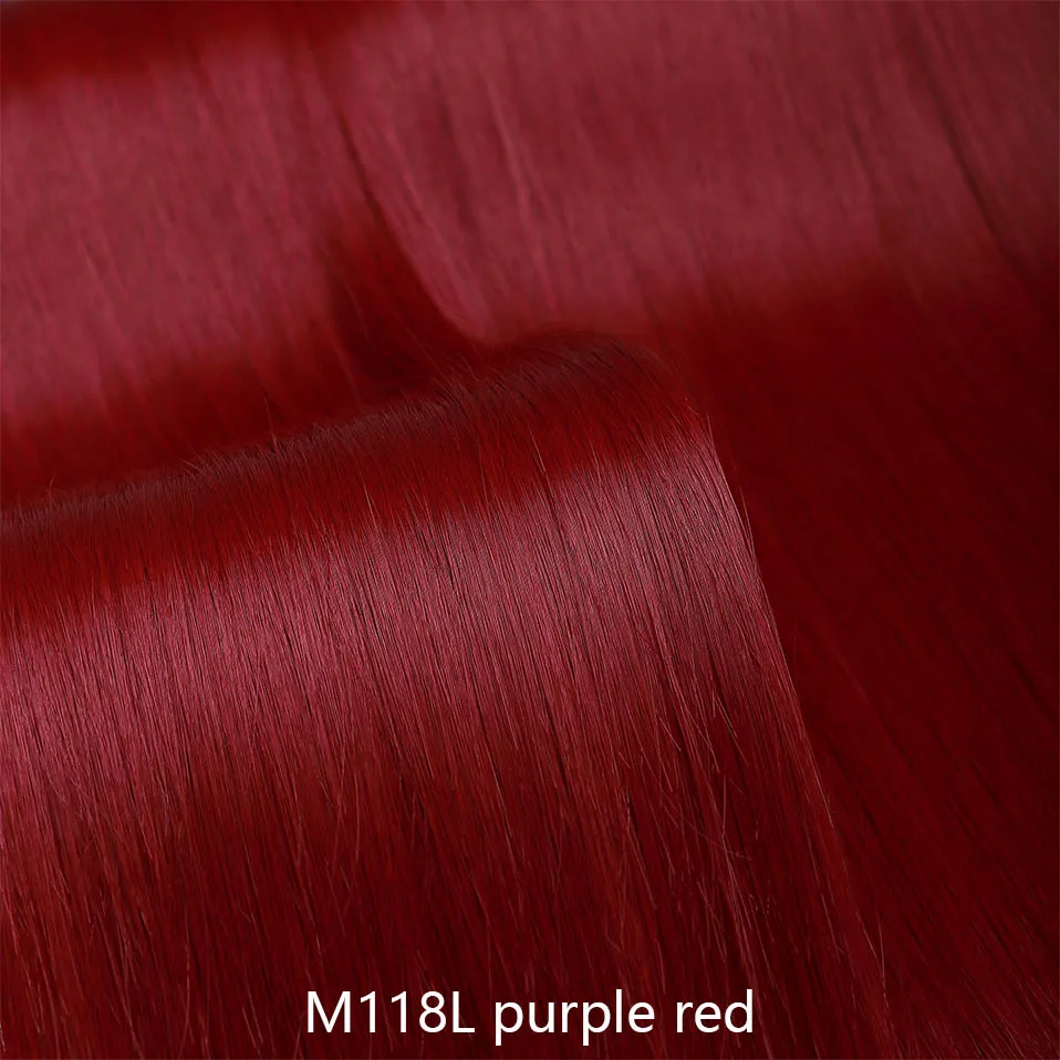 purple red SNOILITE 26 дюймов Длинные прямые 5 клипс в одном куске Наращивание волос Синтетические зажимы в высокотемпературном волокне черный коричневый шиньон - Цвет: purple red