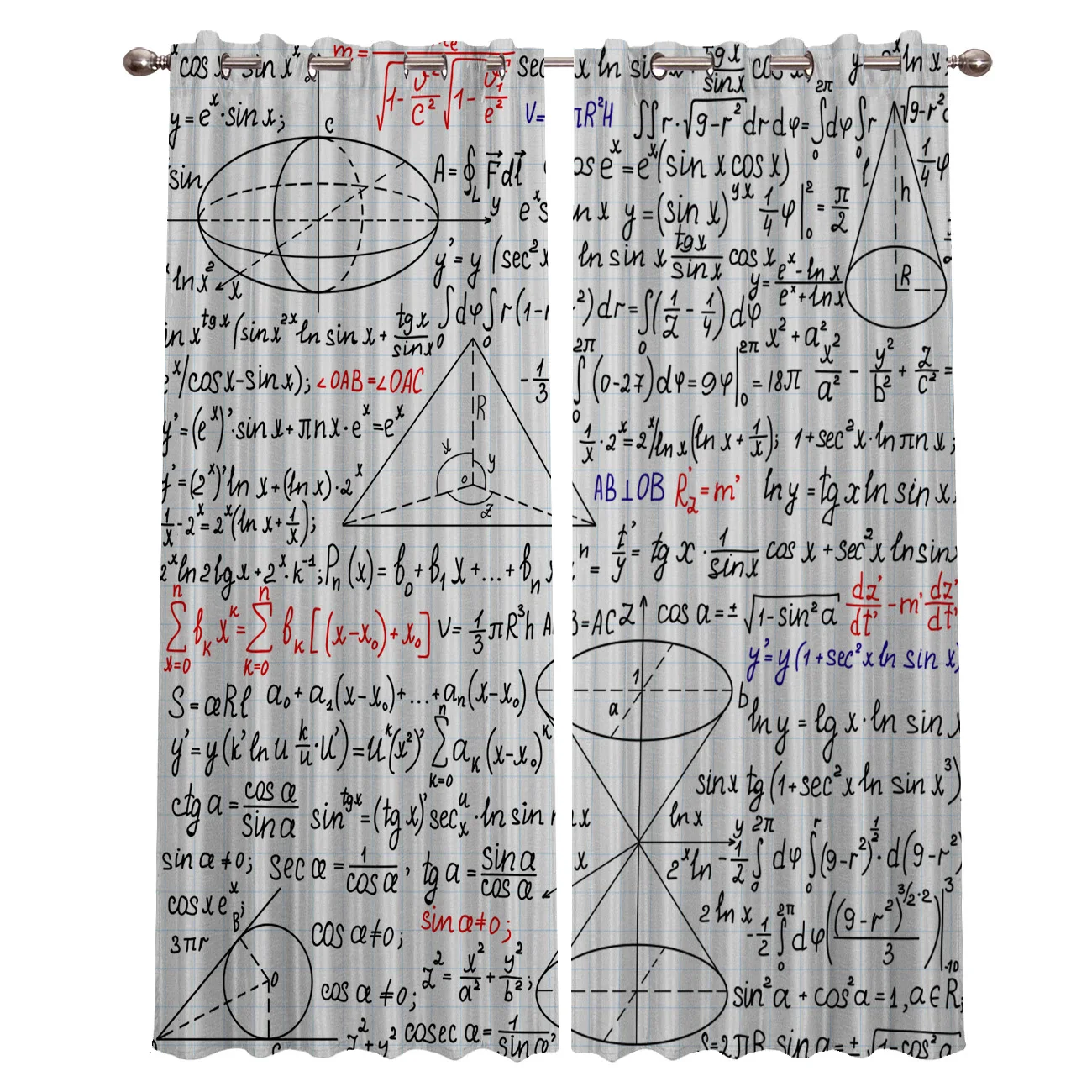 Calculation Formula Mathematics Symbol Curtains Large Window Living Room High Blackout Curtain | Дом и сад
