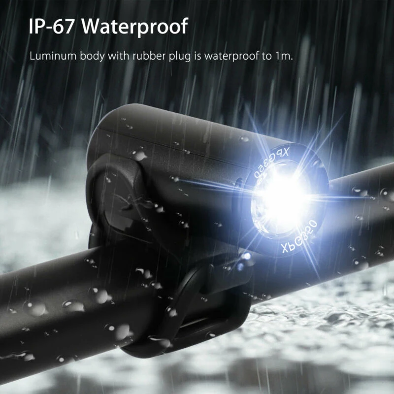 

Bicycle Front Lights Headlights USB Cable Waterproof Safety Warning Reflector