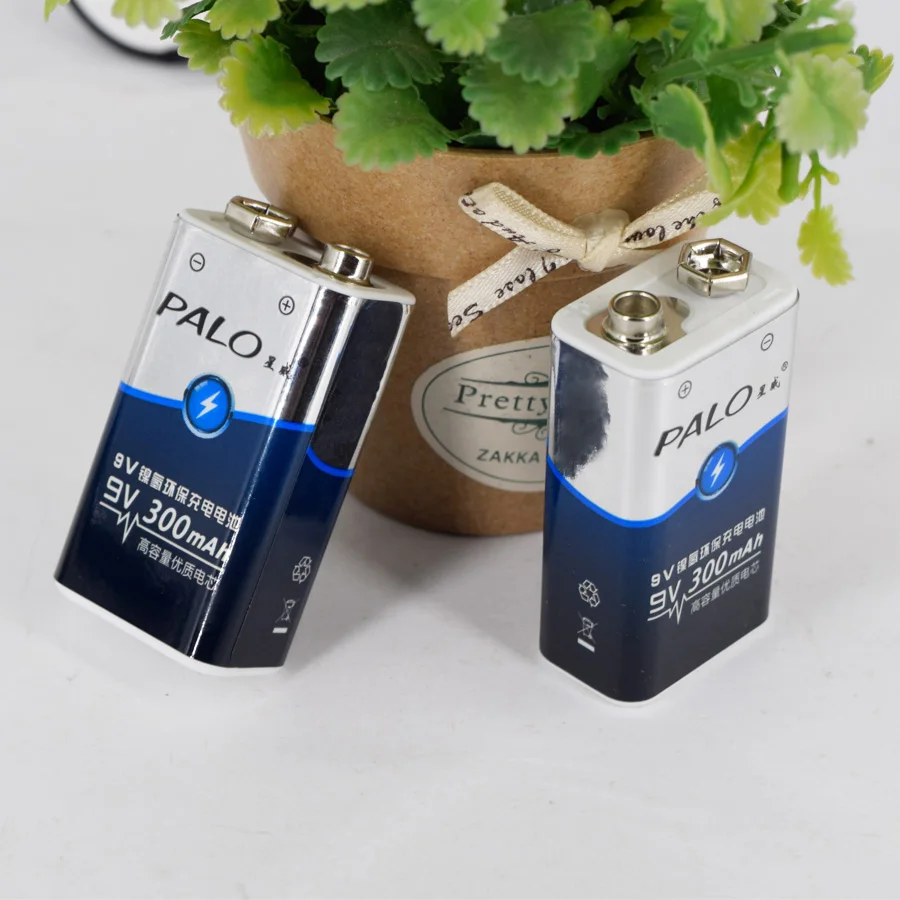 2 шт.! PALO супер перезаряжаемая батарея 9V 6F22 Ni-MH nimh 300mah 9v батарея для цифровой камеры пульт дистанционного управления игрушка дымовая сигнализация