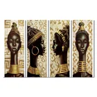 Винтажная алмазная живопись африканская королева, вышивка крестиком 5D, сделай сам, квадратная вышивка, золотая, черная женщина, алмазная вышивка, аксессуары