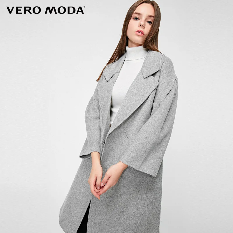 Vero Moda осень зима Drop-shoulder женщин поясом шерстяное пальто Верхняя одежда | 318327563