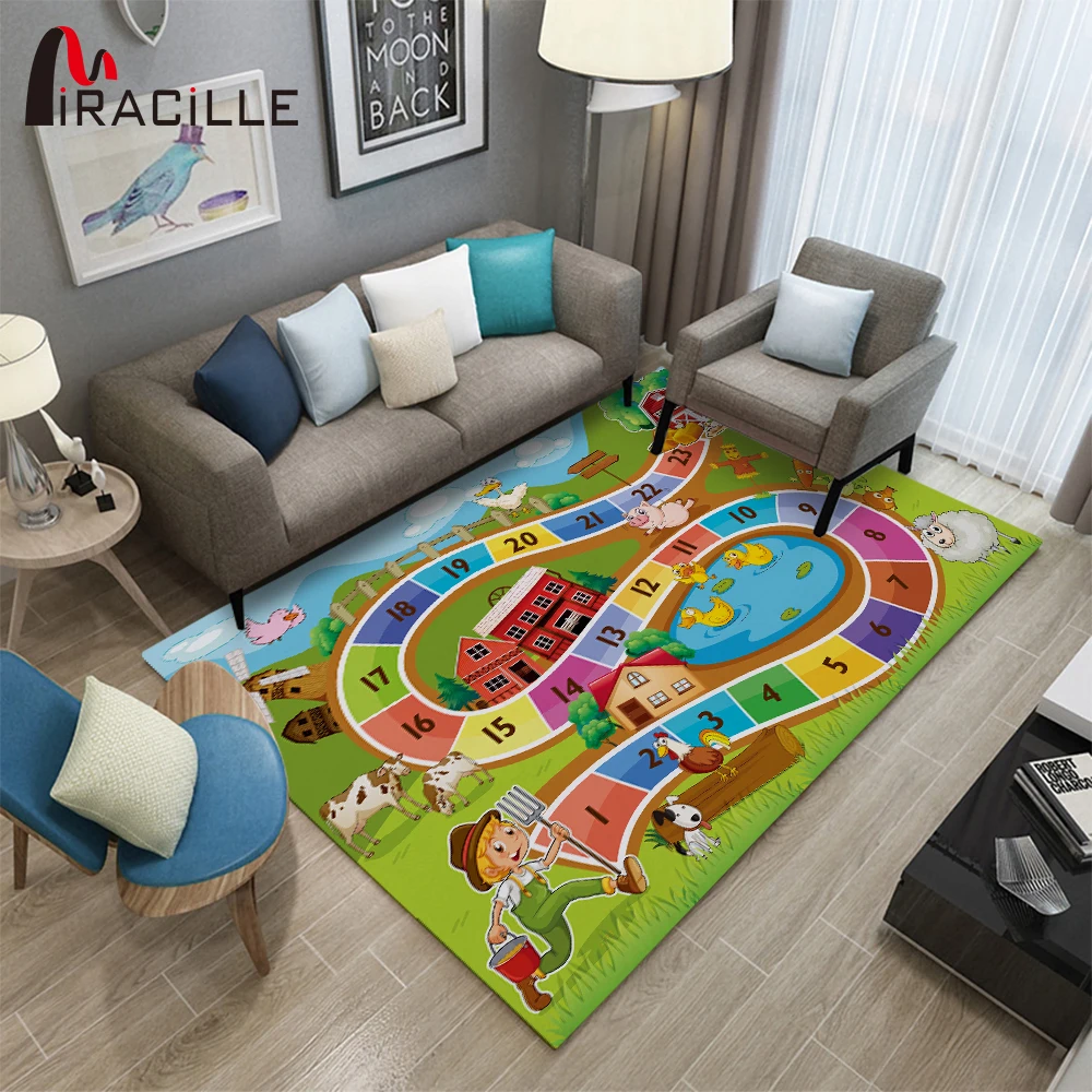 Детский игровой коврик Miracille для гостиной большой мультяшный детский игры