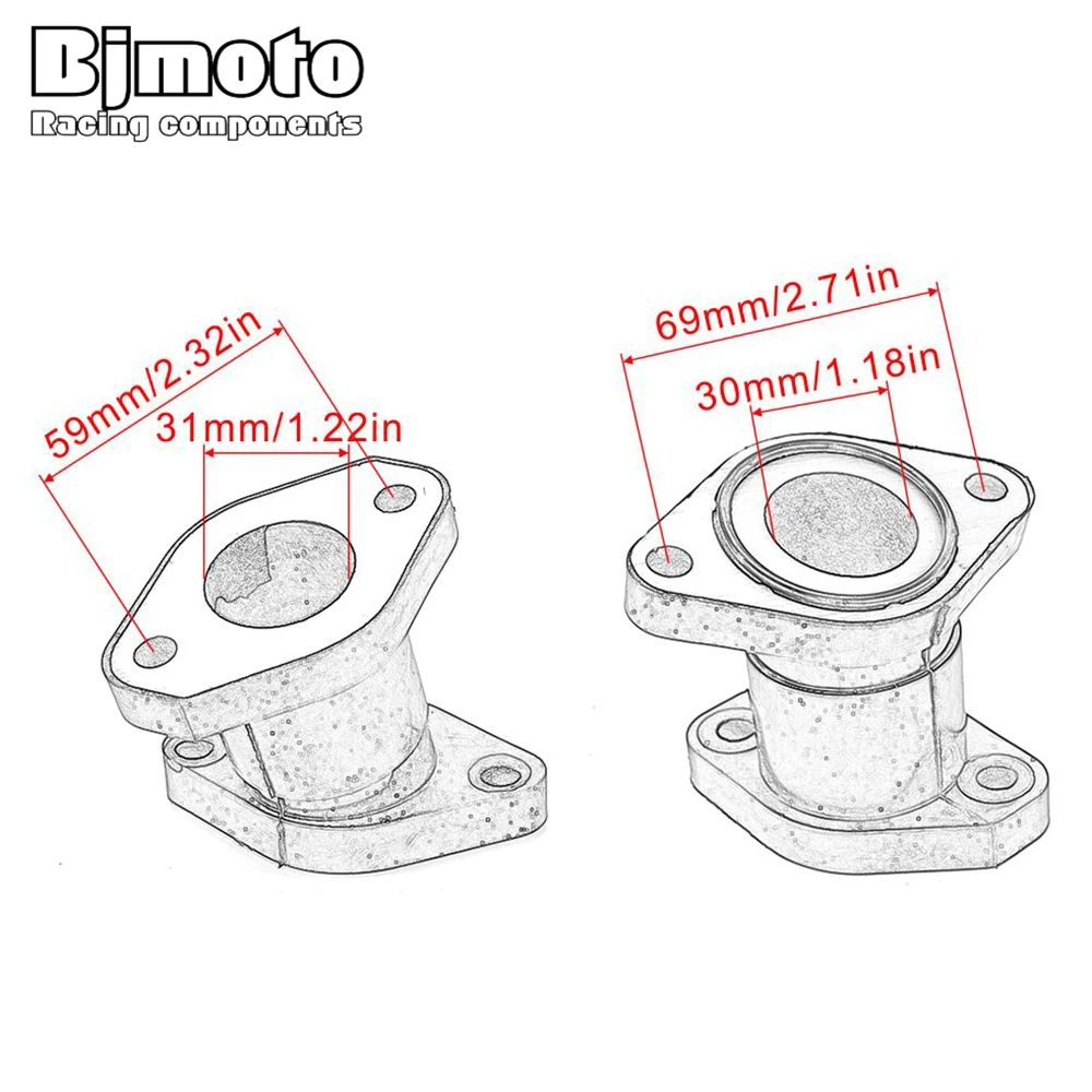 

Carburetor Interface Adapter Intake Manifold For Yamaha YFM350U YFM350 Big Bear YFM350ER MOTO-4 350 2WD 4WD YFM400 Kodiak 400