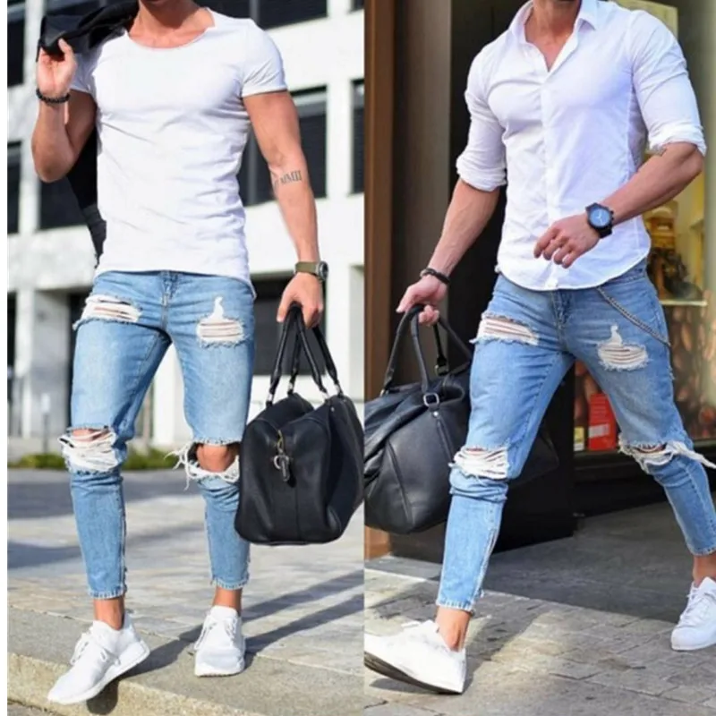 

Men Hop Trousers Streetwear Men Denim Trouser Pencil Jeans Slim Men Trousers Casual Pants Classic Cowboys Jogging Pants Man Pant