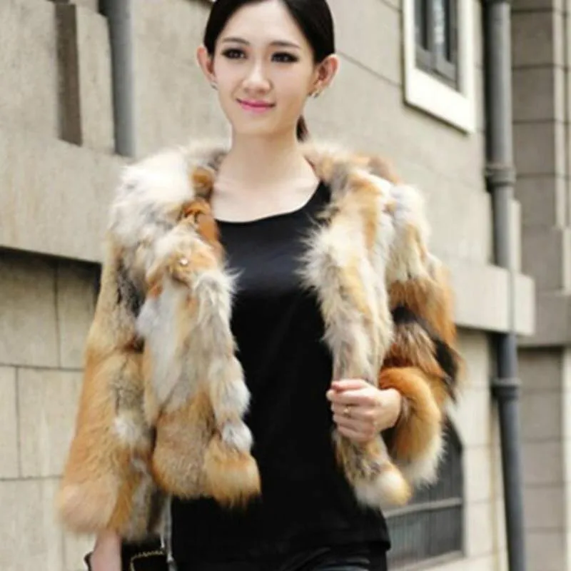 New Fashion Winter Fur Coat for Women Short 100% Genuine Fox Fur Jacket Warm Coat Female Outdoor Casual REAL FUR Coat Tops enlarge