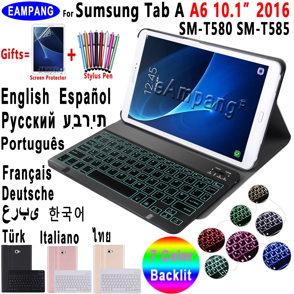 Чехол для Samsung Galaxy Tab A A6 10 1 2016 чехол клавиатуры T580 T585|Чехлы планшетов и электронных