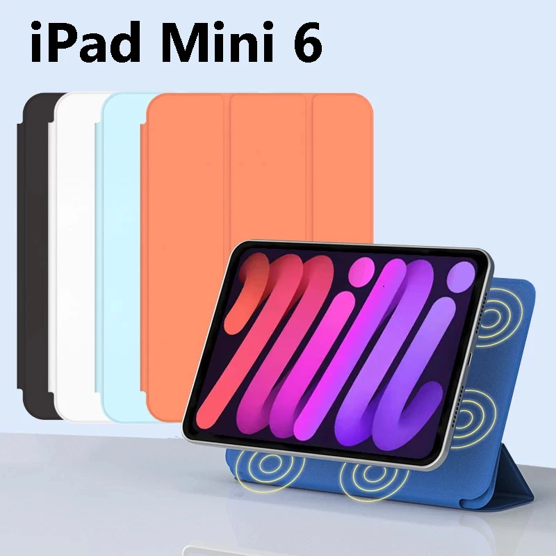 

Магнитный защитный чехол для ipad mini 6 2021, съемный чехол для планшета, чехол с поддержкой Apple Pencil Charge, умный чехол с автоматическим пробуждением