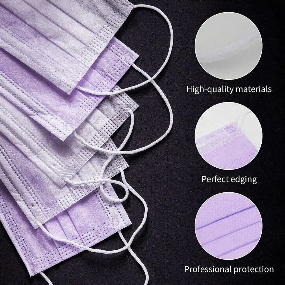 

100 Pcs 3 Layer Disposable Mask Non-woven Mascarillas Dust Face Mask Thickened Disposable Mouth Mask Dust Filter Safety mascaras