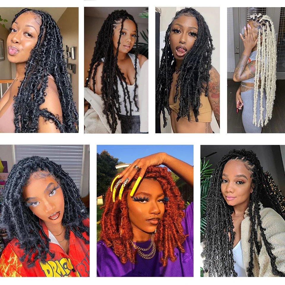 Leeven 12 '✘'' 24 ''бабочка Locs вязание крючком бабочка Боб Faux Curly на крючках