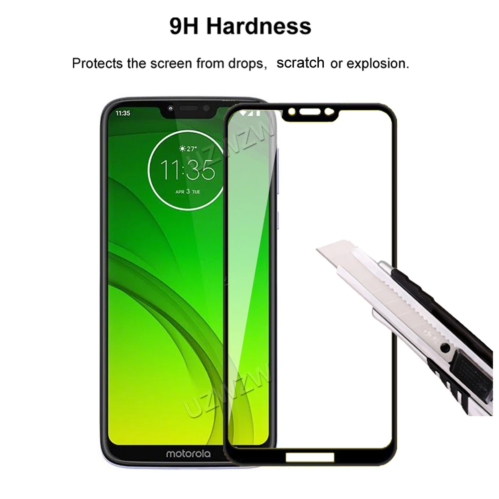 for motorola moto g7 power full coverage tempered glass phone screen protector protective guard film 2 5d 9h hardness free global shipping