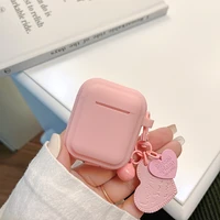 for airpods 1 2 pro case cute soft silicone bluetooth earphone charging box simple solid color pendant cases for air pods 1 3