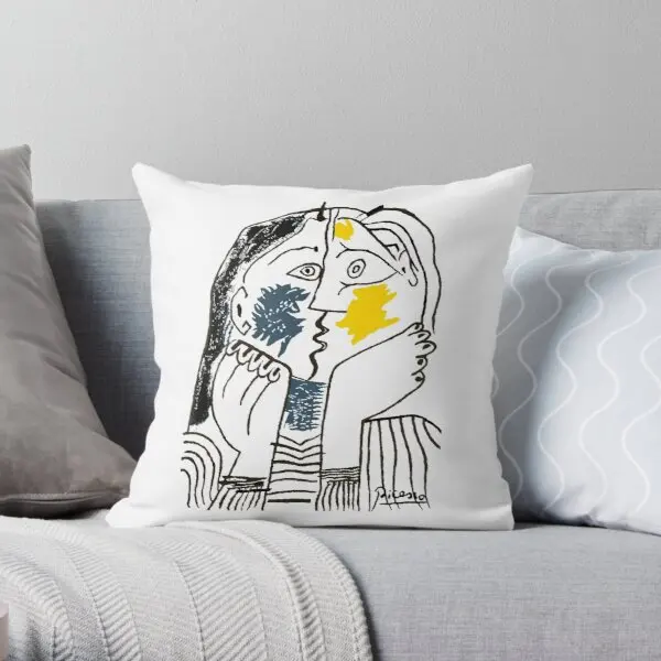 

Pablo Picasso The Kiss 1979 Artwork Repr Soft Decorative Throw Pillow Cover for Home Pillows NOT Included