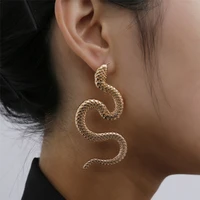 europe jewelry personality distorted snake geometric hip hop earrings female exaggerated serpentine embossed stud earings women