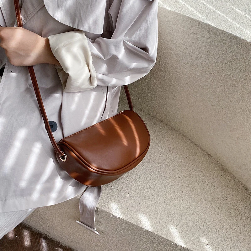 Женская винтажная полукруглая Сумка-клатч недорогая кожаная сумка через плечо