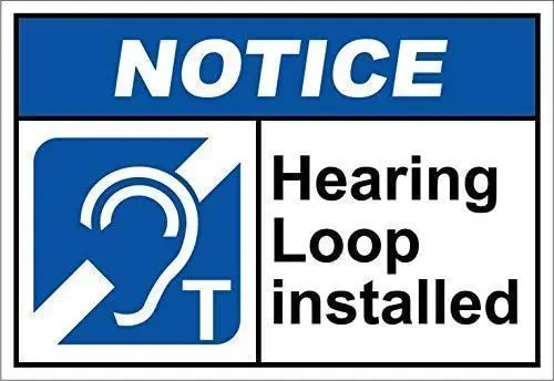 

Hearing Loop Installed Notice Retro Metal Tin Sign Vintage Look Metal Plate Poster Plaque for Cafe Bar Garage Home Wall Decor