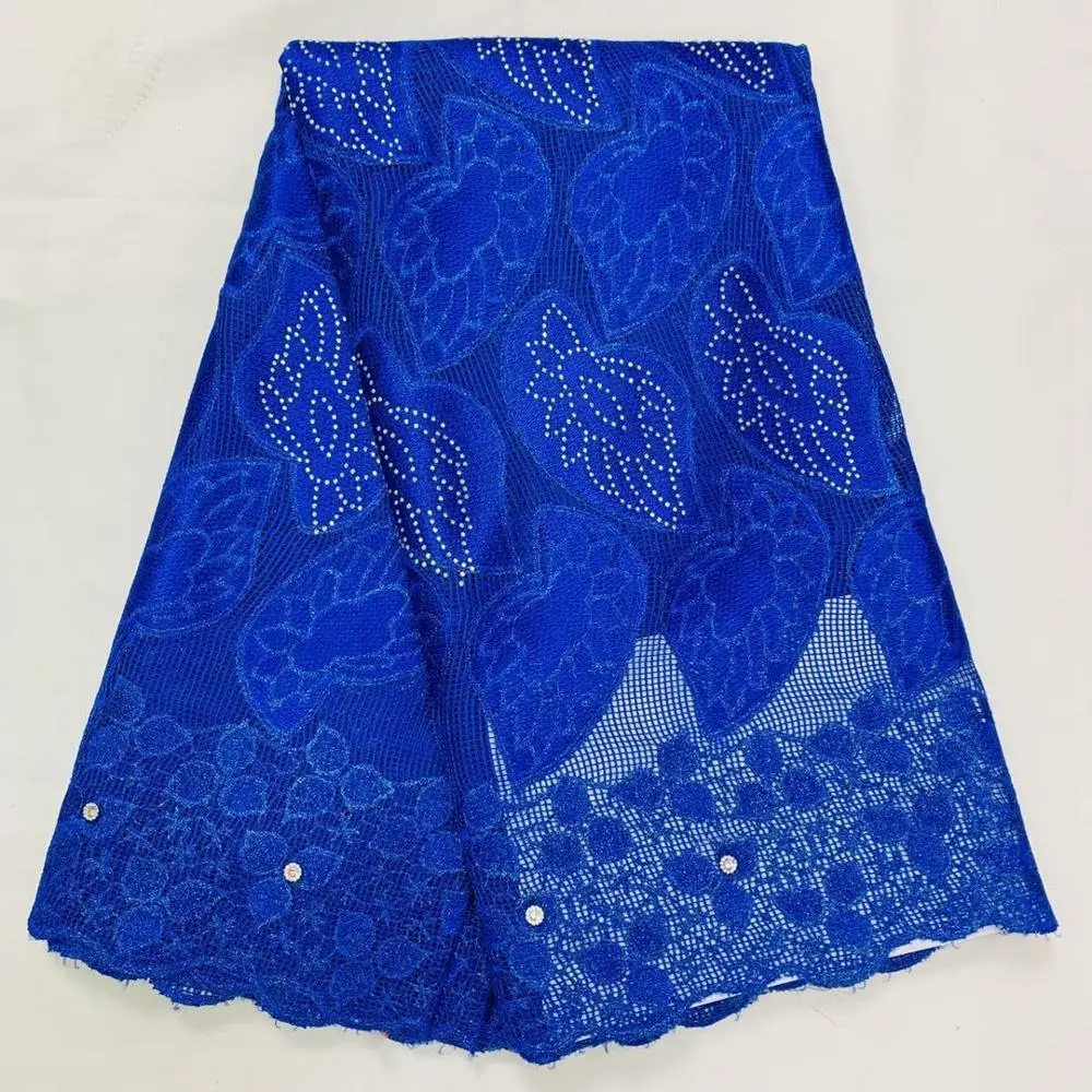 Фиолетовая Африканская Хлопковая кружевная ткань для свадебного платья 2020