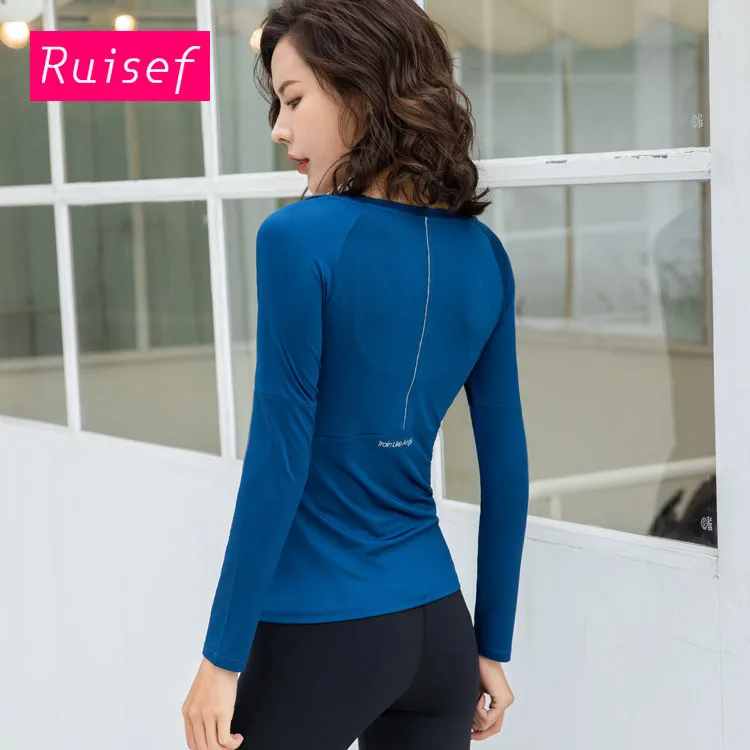 Спортивная одежда для женщин спортивный топ черный синий красный с длинным