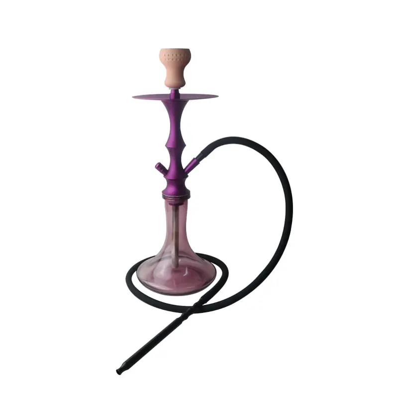 purple Дизайн стеклянный кальян набор Chicha инструмент для курения с силиконовым шлангом полный набор кальян наргиле аксессуары 4 цвета - Цвет: purple