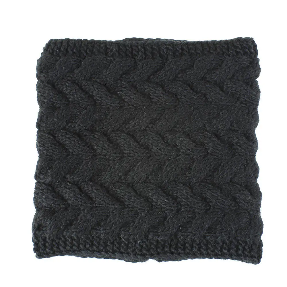 Black scarf Зимняя женская вязаная шапка с шарфом, осенняя зимняя шапка для девочек, комплект, модная женская вязаная шапка, Балаклава, шапка из двух предметов WH106D - Цвет: Black scarf