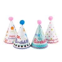happy birthday party hats dot cartoon baby girl boy paper hat for adult children wedding shower christmas decoration 2022