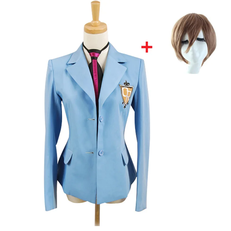 D Jacket and wig Оран старшеклассница клуб школа Харухи Kyoya Hikaru Такаши косплей костюм куртка и галстук парик - Цвет: D Jacket and wig
