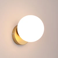 nordic wall light bedside led wall lamp modern staircase lamp living room golden wall glass ball surface wall lighting