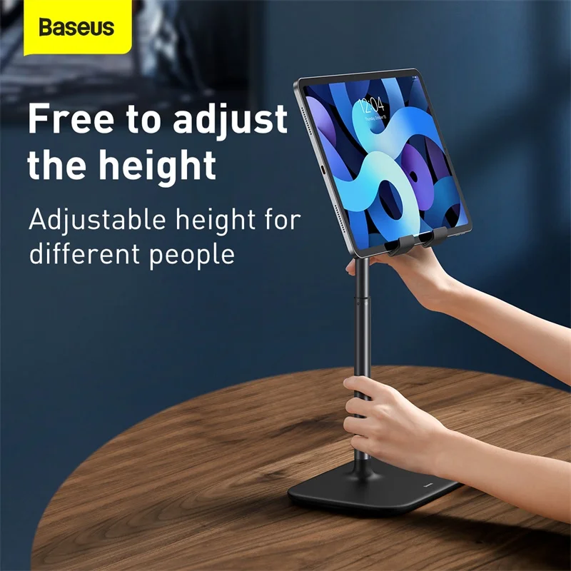 baseus desktop phone holder aluminum height angle adjustable mobile phone tablet stand for iphone 12 11 pro xs xr huawei tablet free global shipping
