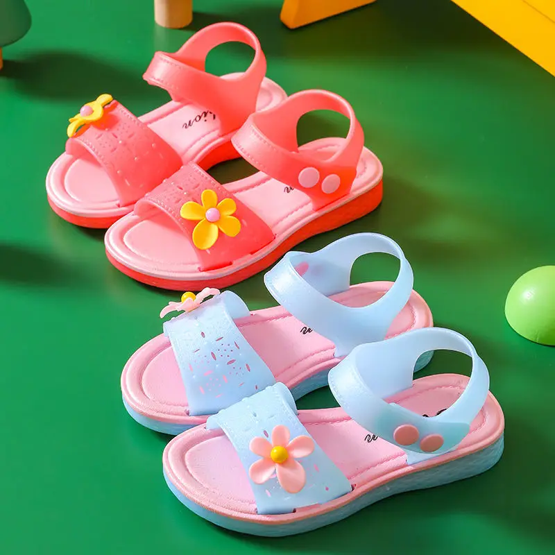 Детские сандалии для девочек летняя прозрачная обувь детские модные принцессы