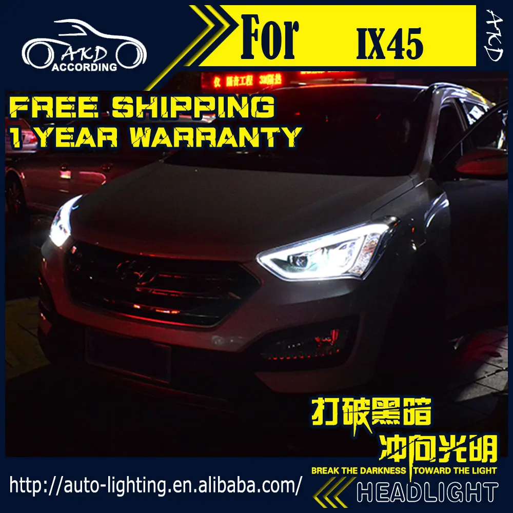АКД стайлинга автомобилей фара для Hyundai IX45 фары 2013 2018 нового Santa Fe светодиодный DRL