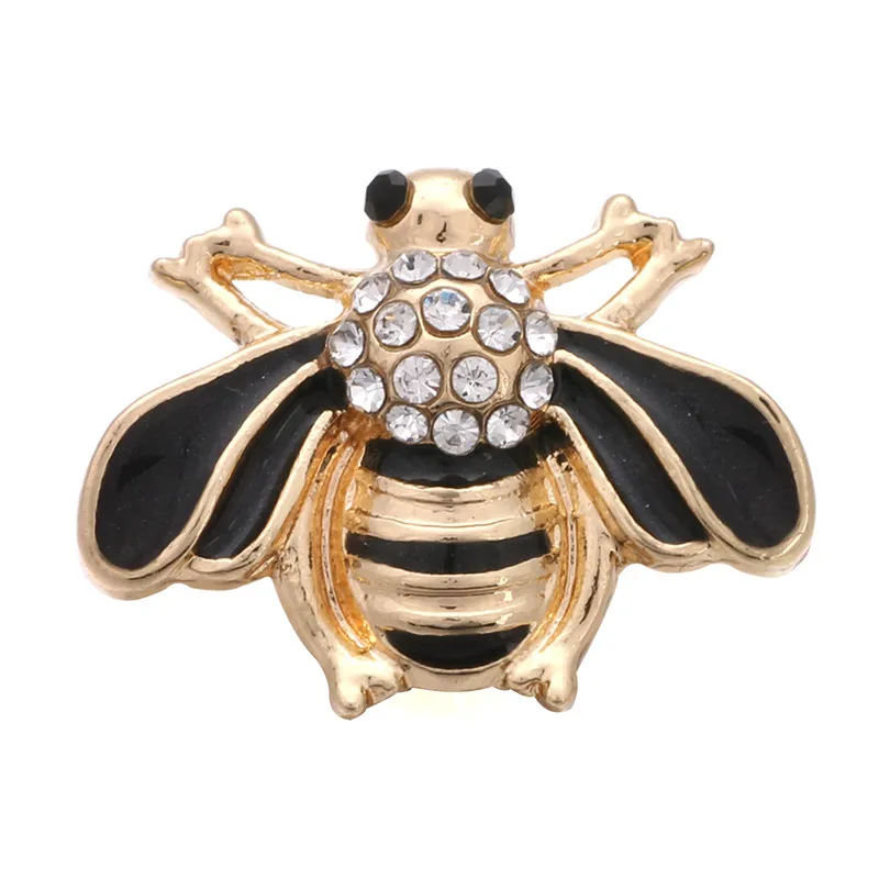 10 шт./лот жесткие металлические кнопки с Пчелкой и стразами золотой цвет подходит