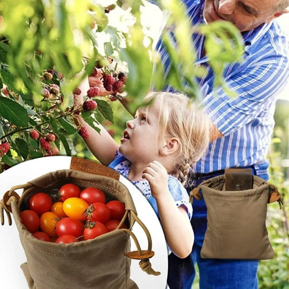 

1PCS Outdoor Foraging Belt Bag Camping Portable Waist Multifunction Storage Fruit Tool Bag Pocket Jungle Picking Hanging Ba S9O9