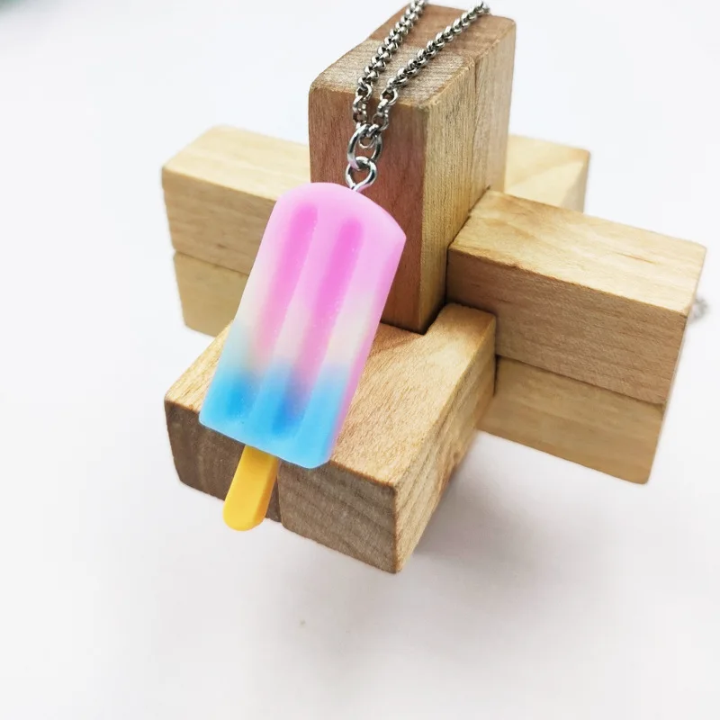 

Yummy Ice Cream Pendant Necklaces For Women Teens Girls Cute Sweet Trendy Style Gradient Colors Necklace Fashion Jewelry Gifts