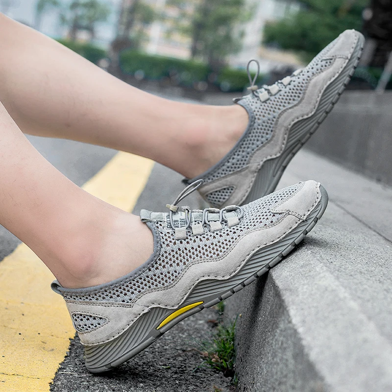 

Summer Mesh Shoes Men breathable Sneakers Light Men's Casual Shoes outdoor Lace-Up Footwear Tenis Masculino Zapatillas Hombre