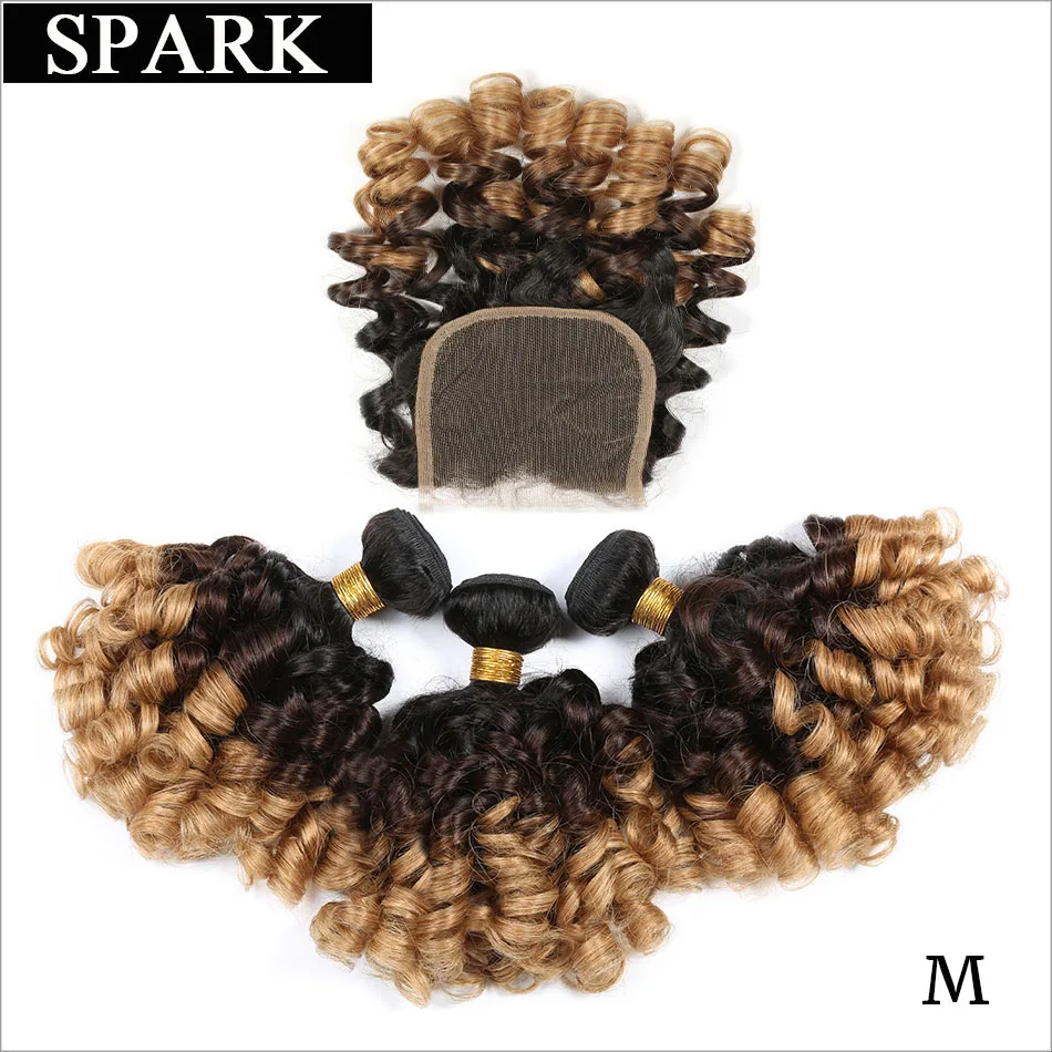 Волнистые волнистые бразильские волосы 3 пряди с закрыванием натуральные Remy