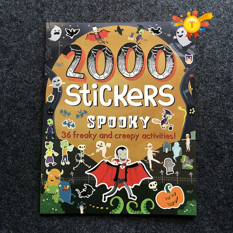 8 2000 наклейки английская книга активности для детей/Животные/Принцесса/Ферма/инопланетянин/Хэллоуин наклейки для мальчиков и девочек Подарки Игрушки - Цвет: 8