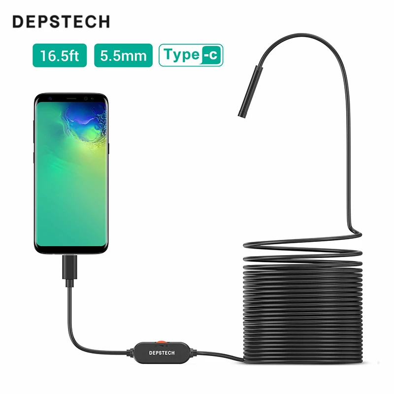 Камера-эндоскоп с объективом 5 мм Жесткий гибкий Полужесткий кабель Mirco USB Type-C