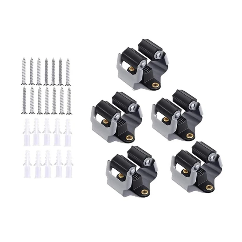 

5Pcs Broom Holder Wall Mount Mop and Broom Holder Garden Tool Organizer Brush Storage Hanger Rack for Bathroom Garden