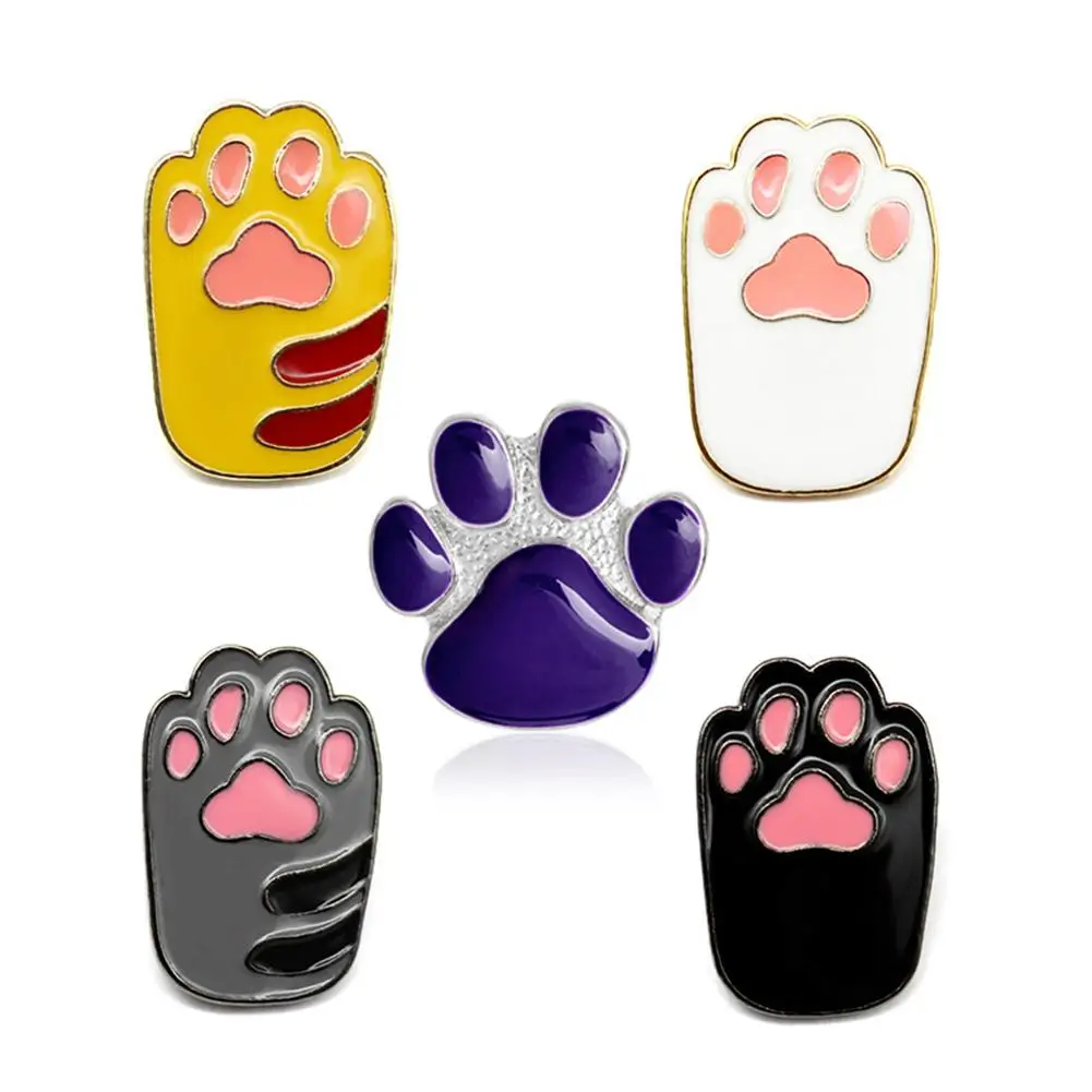 Креативный значок 4 цвета эмалированные броши в виде когтей кошки булавка лапы
