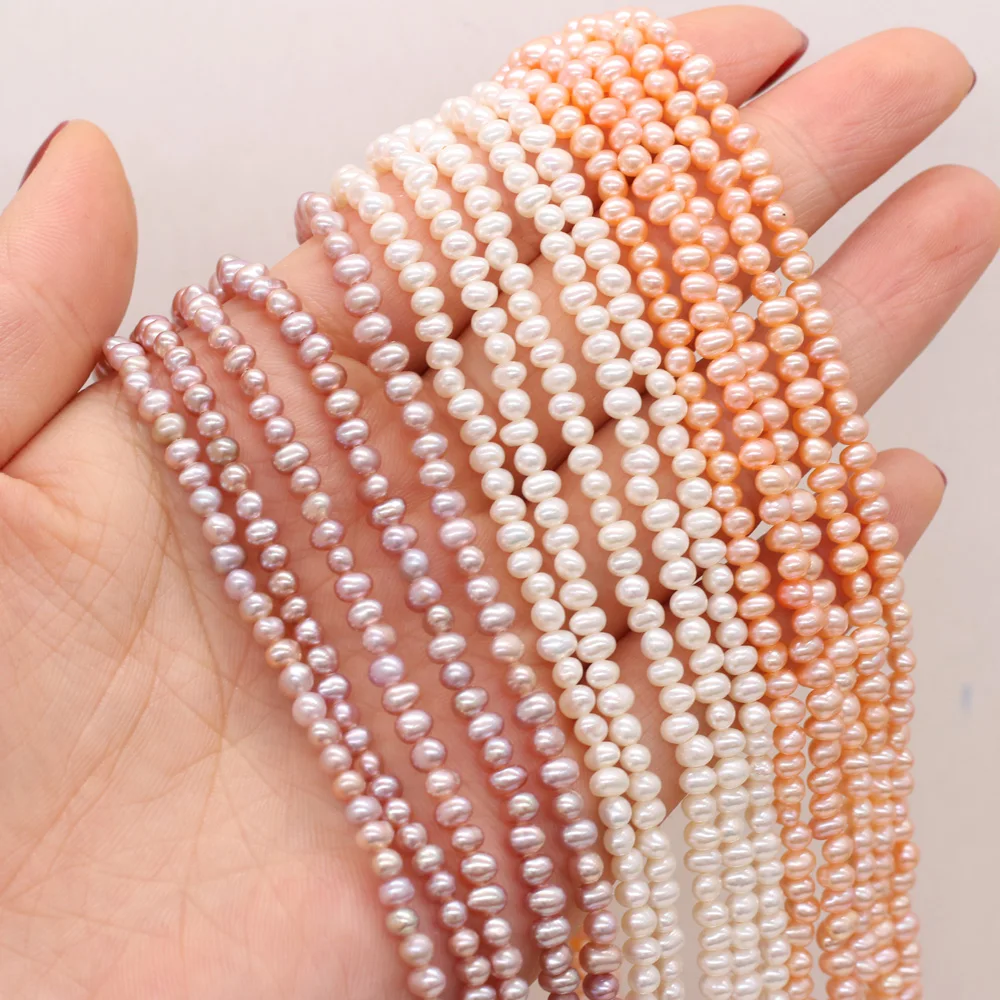 

High Quality 100% Natural Freshwater Pearl Potato Shape Beads Purple for Jewelry Making Bracelet Necklace for Women Size 3-3.5mm