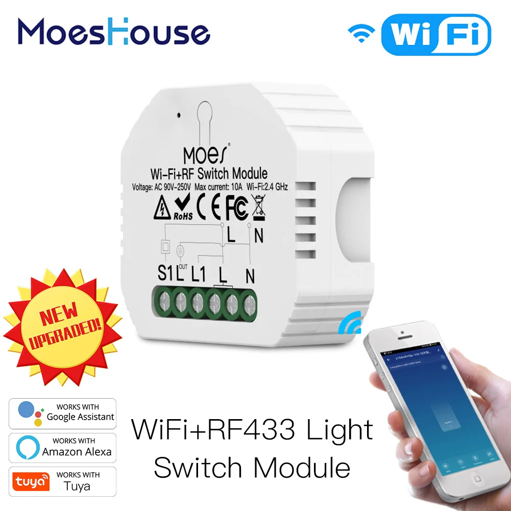 Мини Wifi умный светильник Diy выключатель модуль Smart Life/Tuya приложение дистанционное