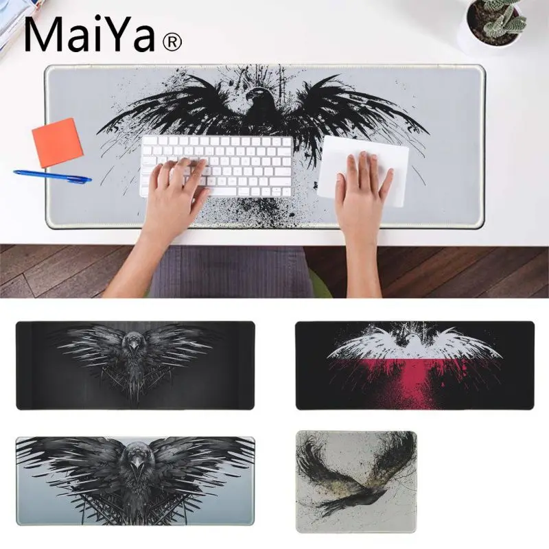 

MaiYa black and white eagle art painting Hot Animal Game Mousepad Big promotion Large gaming Mouse Pad Keyboards Mat