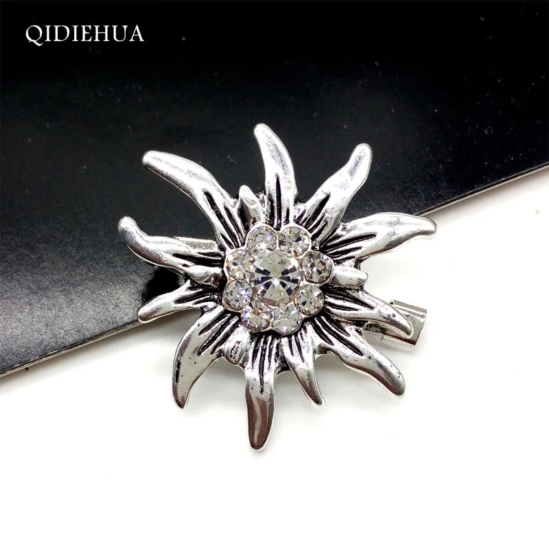 Немецкая Винтажная брошь Lucky Edelweiss женские броши большого белого цвета стразы