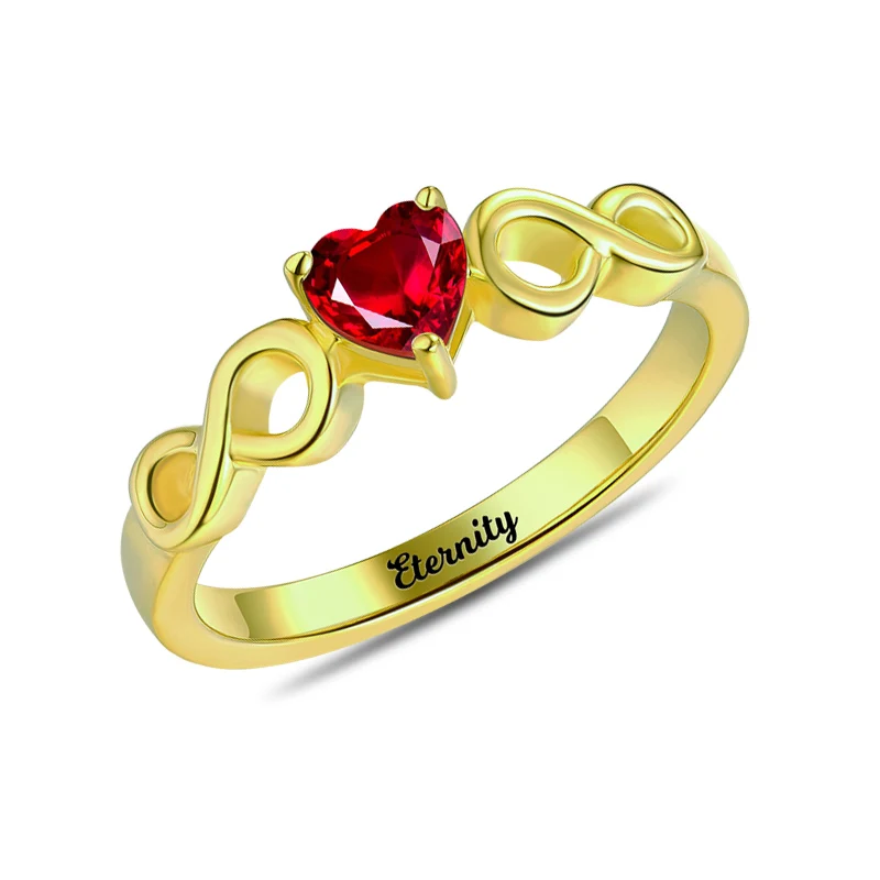 Персонализированные кольца AILIN двойное кольцо Infinity камень-талисман в форме