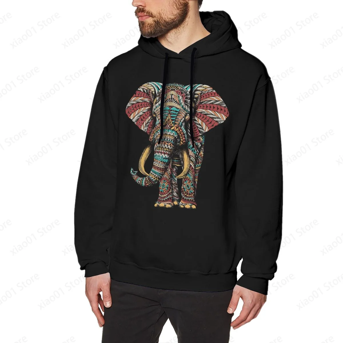 

Ornate Elephant (Color Version) Hoodie Sweatshirts Fashion Graphics Harajuku Streetwear Hoodies